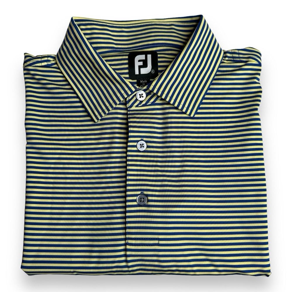 Footjoy Polo Mens Large Bright Stripe Size XL Performance Stretch Golf
